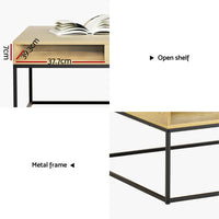 Thumbnail for Artiss Coffee Table Storage Shelf Metal Frame