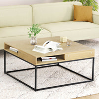 Thumbnail for Artiss Coffee Table Storage Shelf Metal Frame