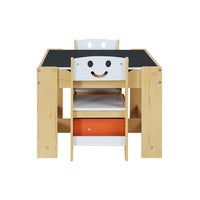Thumbnail for Keezi 3PCS Kids Table and Chairs Set Activity Desk Chalkboard Toys Storage Box