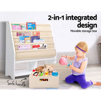 Thumbnail for Keezi 4 Tiers Kids Bookshelf Magazine Rack Children Bookcase Organiser Drawer