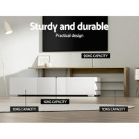 Thumbnail for Artiss TV Cabinet Entertainment Unit 180cm Wood White James