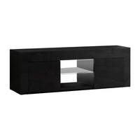 Thumbnail for Artiss Entertainment Unit TV Cabinet LED 130cm Black Angus