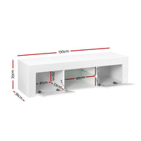 Thumbnail for Artiss Entertainment Unit TV Cabinet LED 130cm White Angus