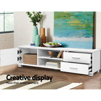 Thumbnail for Artiss Entertainment Unit TV Cabinet 120cm White Dylan