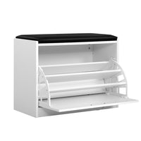 Thumbnail for Artiss Shoe Cabinet Bench Shoes Storage Rack Organiser Drawer White 15 Pairs