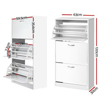 Thumbnail for Artiss 3 Tier Shoe Cabinet - White