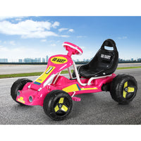 Thumbnail for Rigo Kids Pedal Go Kart Ride On Toys Racing Car Plastic Tyre Pink