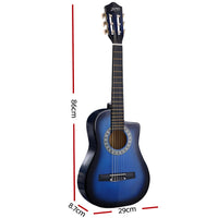 Thumbnail for Alpha 34 Inch Classical Guitar Wooden Body Nylon String Beginner Kids Gift Blue