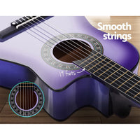 Thumbnail for Alpha 34 Inch Classical Guitar Wooden Body Nylon String Beginner Kids Gift Purple