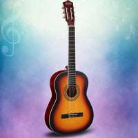 Thumbnail for Alpha 39 Inch Classical Guitar Wooden Body Nylon String Beginner Gift Sunburst