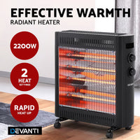 Thumbnail for Devanti 2200W Infrared Heater Radiant Heaters