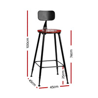 Thumbnail for Artiss 2x Bar Stools Vintage Metal Chairs