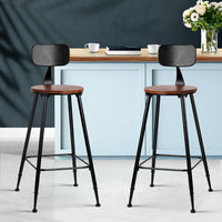 Thumbnail for Artiss 2x Bar Stools Vintage Metal Chairs