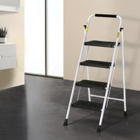 Thumbnail for Giantz 4 Step Ladder Multi-Purpose Folding Steel Light Weight Platform