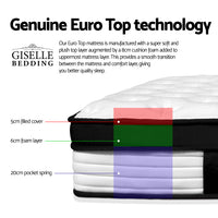 Thumbnail for Giselle Bedding 31cm Mattress Euro Top Double