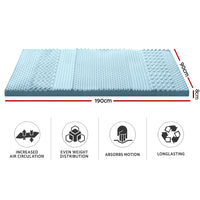 Thumbnail for Giselle Bedding Memory Foam Mattress Topper 7-Zone 8cm Single