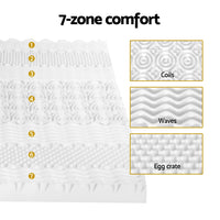 Thumbnail for Giselle Bedding Memory Foam Mattress Topper 7-Zone Airflow Pad 8cm Double White