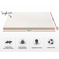 Thumbnail for Giselle Bedding Memory Foam Mattress Topper 8cm Single