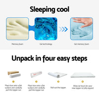 Thumbnail for Giselle Bedding Memory Foam Mattress Topper Cool Gel Bed Mat Bamboo 10cm Double