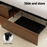 Thumbnail for Artiss 2x Bed Frame Storage Drawers Trundle Black