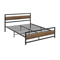 Thumbnail for Artiss Bed Frame Double Size Metal Base Mattress Platform Foundation Black DREW