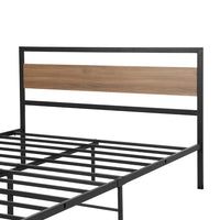 Thumbnail for Artiss Bed Frame Double Size Metal Base Mattress Platform Foundation Black DREW