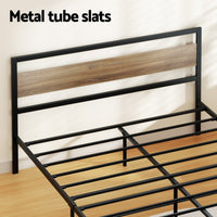 Thumbnail for Artiss Bed Frame Double Size Metal Base Mattress Platform Foundation Black DREW