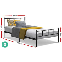 Thumbnail for Artiss Bed Frame Single Metal Bed Frames SOL