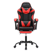 Thumbnail for Artiss 2 Point Massage Gaming Office Chair Footrest Red