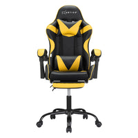 Thumbnail for Artiss 2 Point Massage Gaming Office Chair Footrest Yellow