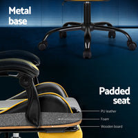 Thumbnail for Artiss 2 Point Massage Gaming Office Chair Footrest Yellow