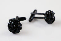 Thumbnail for Mens Black Knotted Cufflinks-0