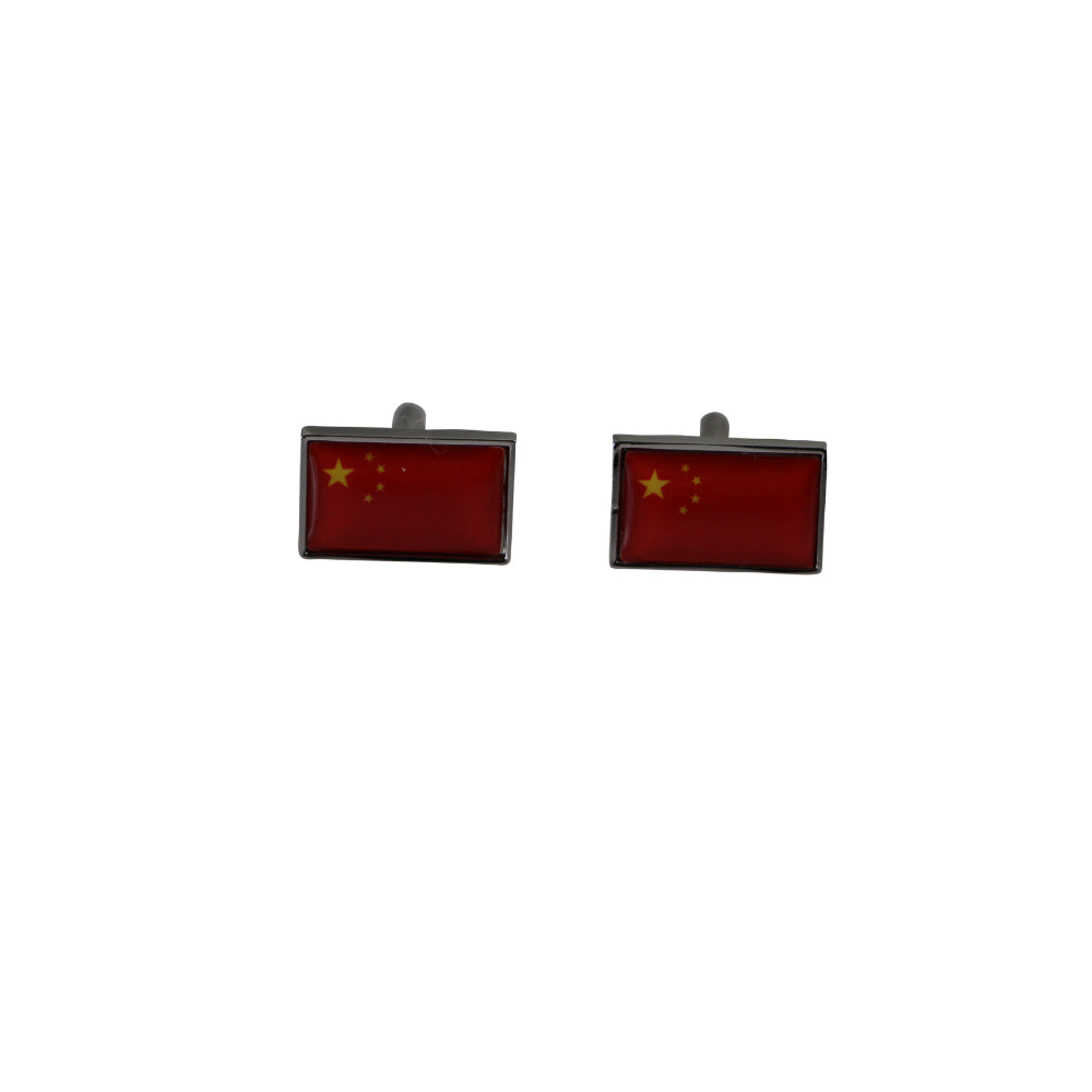 Mens Chinese China Flag Cufflinks-0