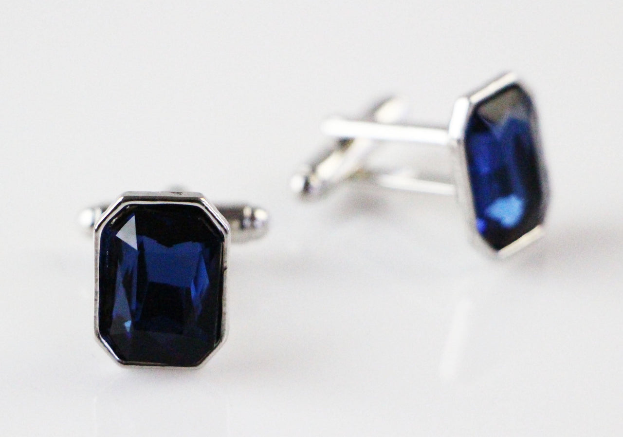 Mens Navy Blue Cufflinks-0