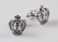 Thumbnail for Mens Silver Crown Cufflinks-0