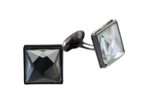 Thumbnail for Mens Silver Square Diamond Cufflinks-0