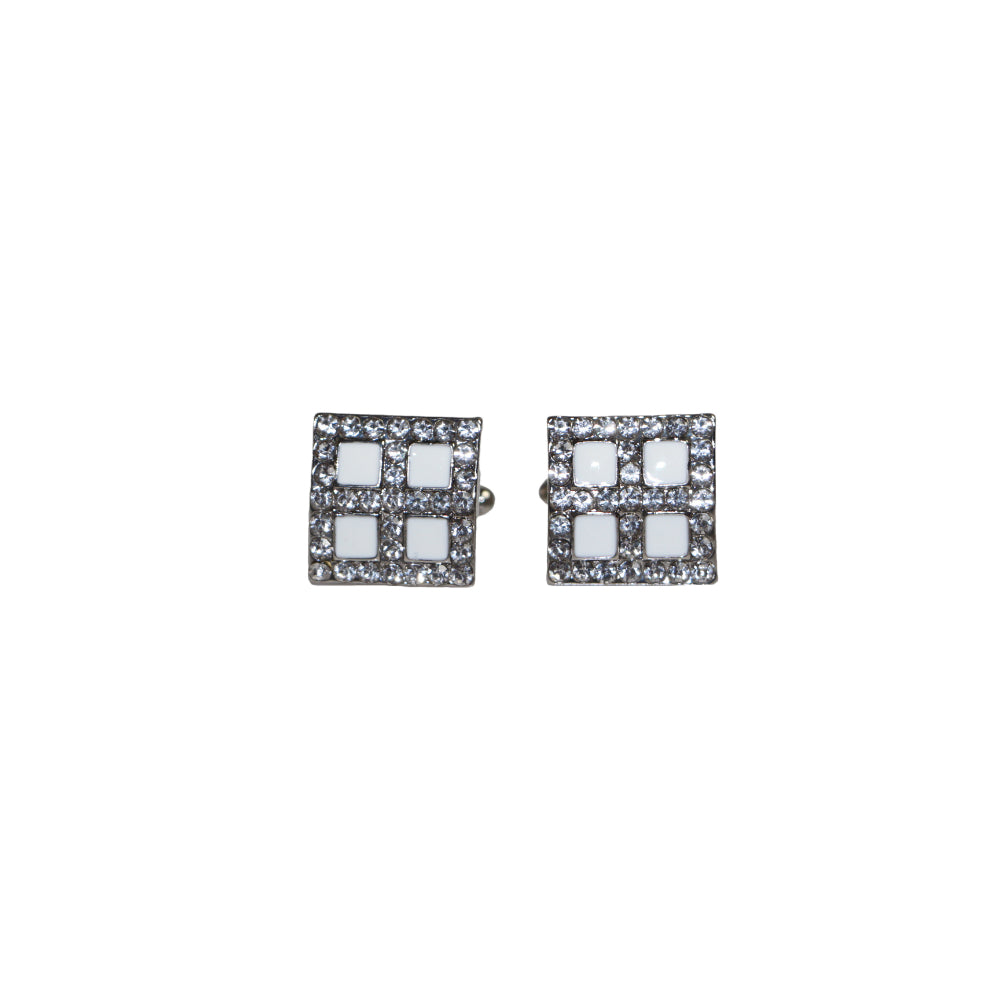 Mens Silver Window With White Cufflinks-0