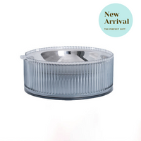Thumbnail for Contemporary Stainless Steel Pet Bowl in Blue-0