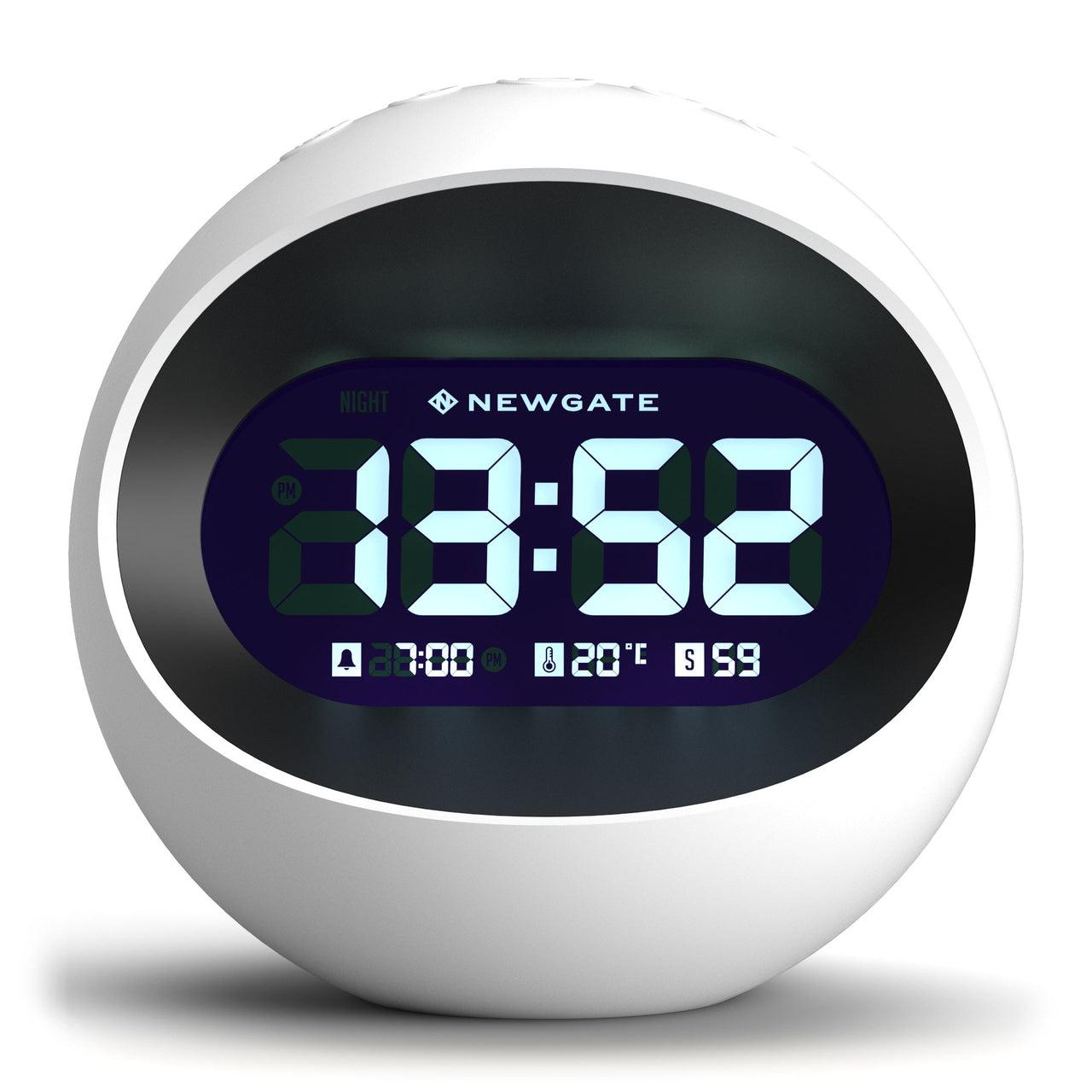 Newgate Centre Of The Earth Lcd Alarm Clock White-0