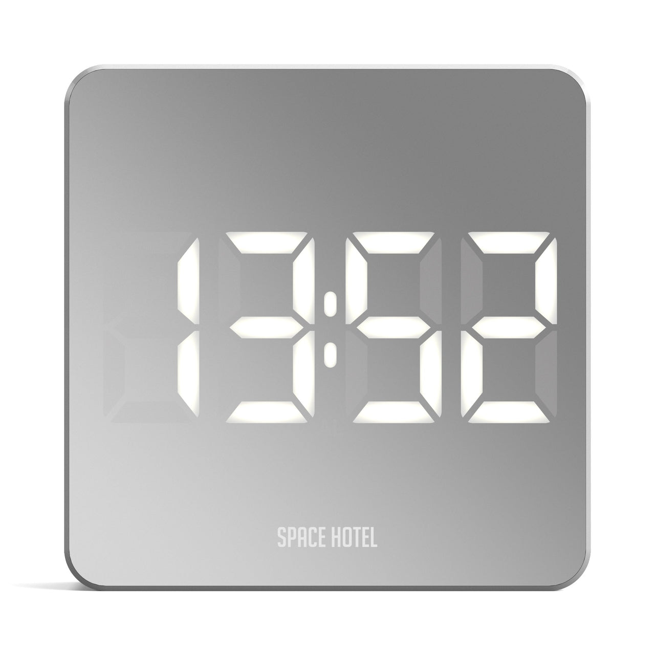 Newgate Space Hotel Orbatron Alarm Clock White Case - Silver Lens - White Led-0