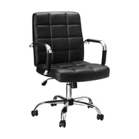 Thumbnail for Artiss Office Chair PU Leather Mid Back Black