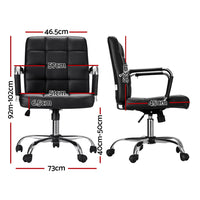 Thumbnail for Artiss Office Chair PU Leather Mid Back Black