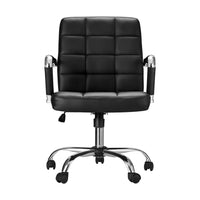 Thumbnail for Artiss Office Chair PU Leather Mid Back Black