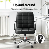 Thumbnail for Artiss Office Chair PU Leather Mid Back Black