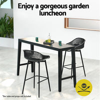 Thumbnail for Gardeon 2PC Outdoor Bar Stools Plastic Metal Dining Chair Patio Furniture Garden