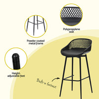 Thumbnail for Gardeon 2PC Outdoor Bar Stools Plastic Metal Dining Chair Patio Furniture Garden