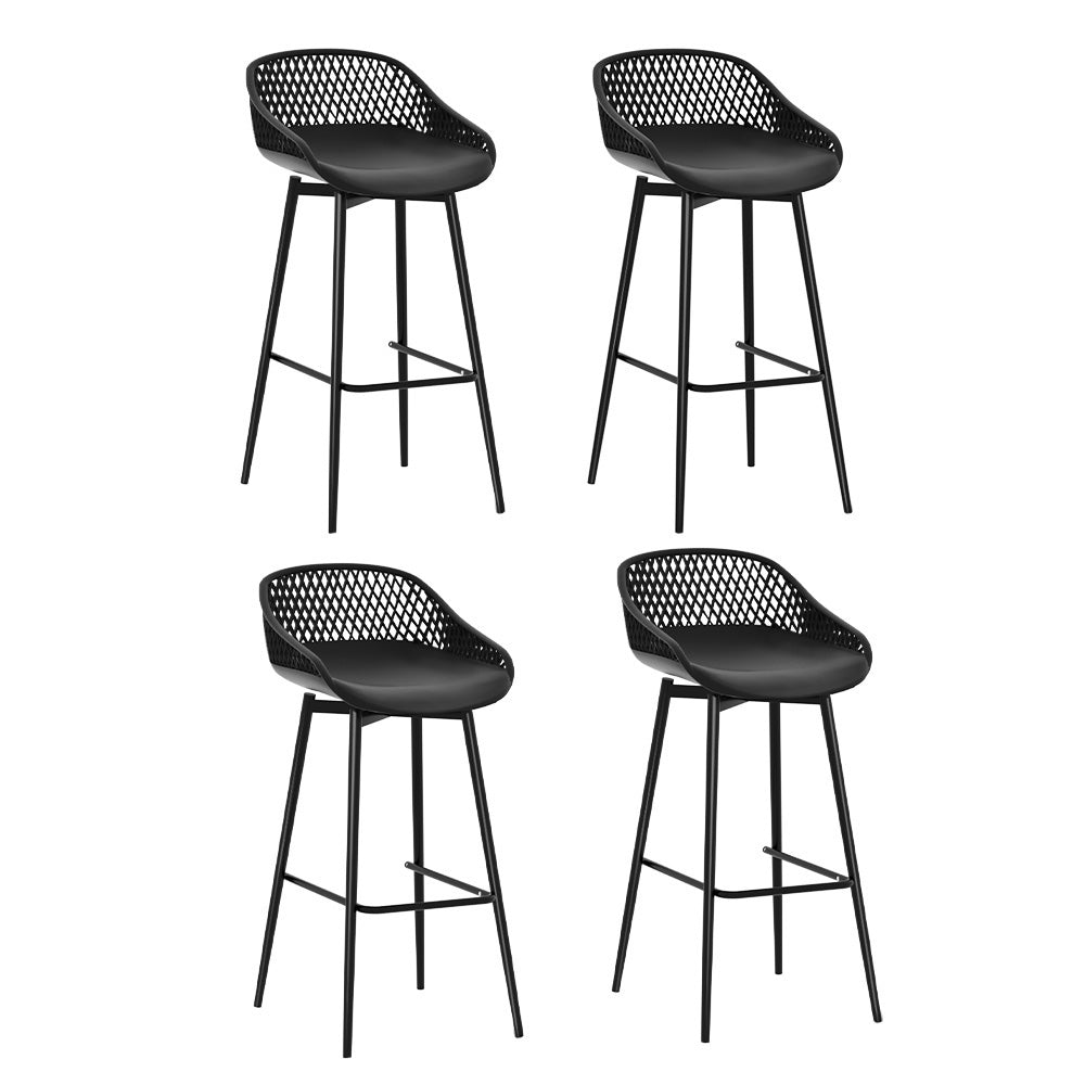 Gardeon 4-Piece Outdoor Bar Stools Plastic Metal Dining Chair Balcony