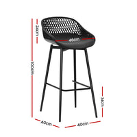 Thumbnail for Gardeon 4-Piece Outdoor Bar Stools Plastic Metal Dining Chair Balcony