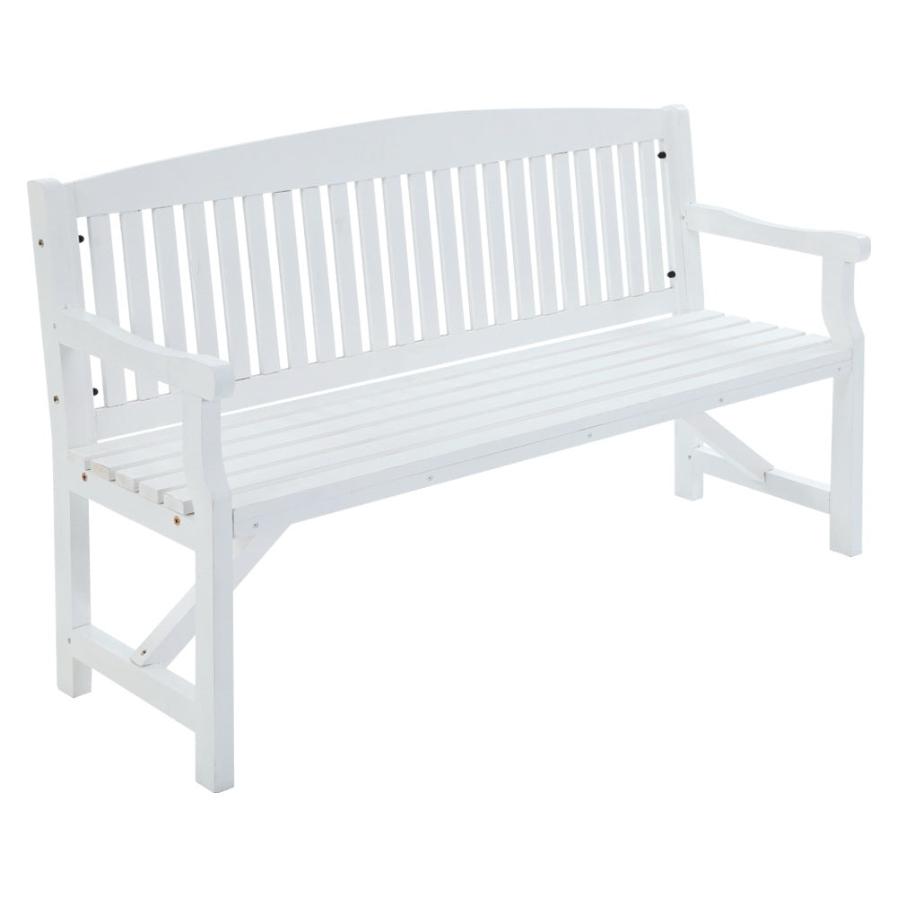 Gardeon 5FT Outdoor Garden Bench Wooden 3 Seat Chair Patio Furniture White