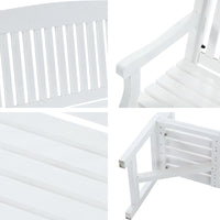 Thumbnail for Gardeon 5FT Outdoor Garden Bench Wooden 3 Seat Chair Patio Furniture White